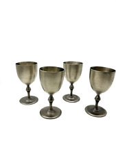 4 VTG Retro Italian Pewter 6oz Wine Goblet/Cup Style like Metalar Peltro Barware picture