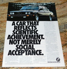 1986 BMW 528e E28 Original Magazine Advertisement Small Poster picture