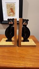 Handmade Hand-painted Wooden  Bear Bookends picture