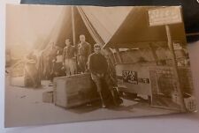 C.1917 WW1 RPPC Soldiers Tent Store STAR  Tabacco,BEVO Soft Drink Cigarette Ads picture