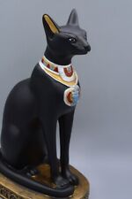 statue large Bastet cat necklace goddess Egypt handcrafted paint black /goled BC picture