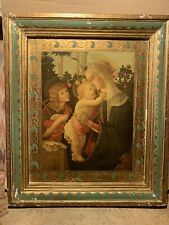 Vintage Florentine Botticelli Wall Plaque Madonna & Child 16.5“x14“ picture
