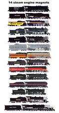 Steam Locomotives Union Pacific, Chessie System etc Set 14 magnets Andy Fletcher picture