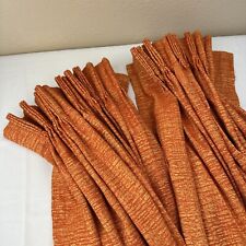 Vtg 60s Pinch Pleat Drapes Curtains Mod Open Weave Nubby MCM Gold 102x76 Total picture