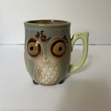 Gibson Home Owl Mug Stoneware Ceramic Green Hand painted 12oz Mug/Cup picture