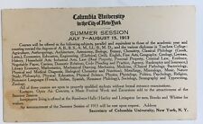 1913 NY Columbia University Postal Card Summer Session advertisement course info picture