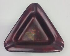 Vintage Royal Oriental Burgundy Ceramic Triangle Cigar Ashtray Cigarettes Purple picture