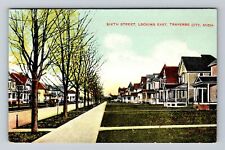 Traverse City MI-Michigan, Sixth Street Looking East, Vintage Postcard picture
