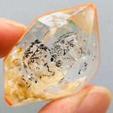 TOP Natural Herkimer diamond crystal enhydro Moving bubble  Energy Scepter 17G picture