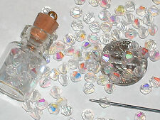 25pc. Swarovski AB Rainbow clear bicone Crystal beads  4mm great for bottles picture