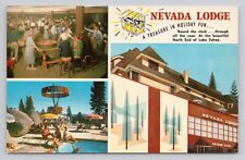 Nevada Lodge Lake Tahoe, Nevada Multi View Casino Swimming Pool Postcard picture