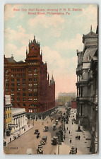 Postcard Vintage West City Hall Square P.R.R. Station Philadelphia, PA picture