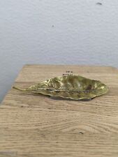 Vintage 1960's  Virginia Metalcrafters  Brass Tobacco Leaf Tray by Oskar Hansen picture