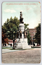 1907-1912~State Capitol Grounds Statue~Columbus Ohio OH~Antique Postcard picture