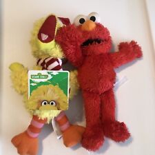 Pair Of Vintage Sesame Street Plush Elmo And Big Bird New With Tag picture