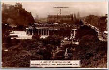 Caledonian Hotel Edinburgh Scotland Castle Princess St. Real Photo RPPC Postcard picture