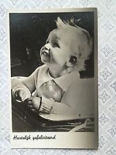 Cute Baby  Netherlands Original Vintage Postcard c.1952 picture