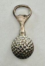 Vintage Weighted Silver Tone Golf Ball Shaped Bottle Opener picture