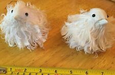 Pair (2) Collectable Chantilly Champagne Beige Fluffle Bird Ornaments 3