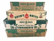 4 Vintage EMPTY Shiny Brite Christmas Ornament Cardboard Boxes- Great Condition picture