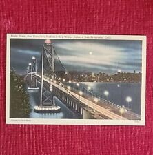 Postcard Night View, San Francisco-Oakland Bay Bridge, toward San Francisco, CA picture