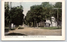 POSTCARD STREET SCENE MAIN STREET LOOKING NORTH BAKERSFIELD VERMONT - 1909 picture
