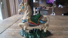 Vintage Cast Iron Carousel Horse Door Stop Circus Carnival 7.75