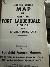 Fort Lauderdale  & Church Directory 1930’s Never Used Minor Tears  Map picture