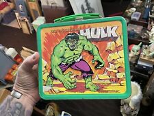 Marvel Comics, vintage incredible hulk 1970s lunch box trash bin MCU Aladdin picture