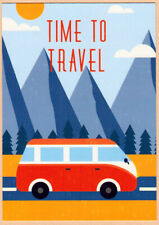 Ukrainian postcard TIME TO TRAVEL Cozy minibus Mountains  picture