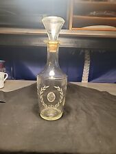 Beautiful Vintage Etched Decanter Post Prohibition With Federal Warning  picture