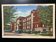 Postcard Malone NY - c1940s Franklin Academy High School Old Cars picture