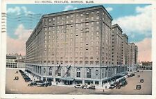 Hotel Statler in Boston, MA with cars 1935 posted postcard picture