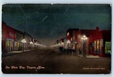 Virginia Minnesota MN Postcard White Way Night Scene Building Road 1927 Vintage picture