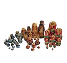 Matryoska 38 Pieces Set Russian Hand Carved HandPainted Nesting Doll  picture