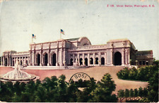 1908 New Union Station Washington DC Cost $18 million to Build Postcard picture