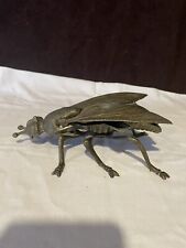 Antique 1920’s Vtg  Italian Brass Sculptured Fly Ashtray Ornate Cast Brass Metal picture