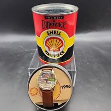 1996 SHELL OIL Gas YOU MAKE THE DIFFERENCE  Oil Can Advertising Watch Fossil NOS picture