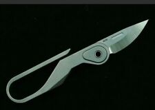 Mini Drop Point Folding Knife M390 Steel Blade w/ Titanium Handle + FREE Ti Loop picture