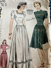 Original 1940s Simplicity Formal Pattern Size 16, Bust 34 picture