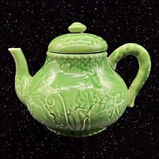 Vintage Pier 1 Imports Handpainted Green Cabbage Teapot Portugal 6”W 9”T picture