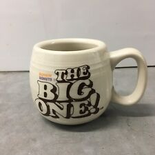 Dunkin Donuts The Big One Vintage Beige Ceramic Coffee Mug Cup Thick Wall picture