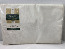 Wamsutta Lustercale White Scallop Full Size Flat Bed Sheet 81