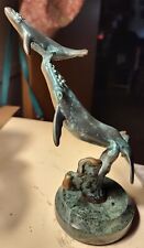 Spi San Pacific Intl. Brass Whale And Calfsculptured Figurine picture