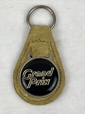 Vintage Keychain PONTIAC GRAND PRIX Car Key Fob Ring FAUX SUEDE LEATHER & METAL picture