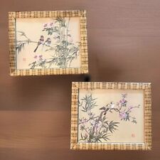 Set Of Two Wang Xuetao 1903-82 Birds And Blooms Framed Casein Watercolor  Prints picture