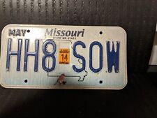 EXPIRED MISSOURI LICENSE PLATE with 2014 STICKER .. (HH8 SOW) .. 