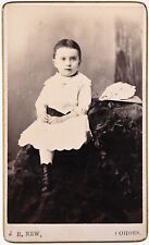 ANTIQUE CDV CIRCA 1880s J.H. NEW CUTE LITTLE GIRL IN WHITE DRESS COHOES NEW YORK picture