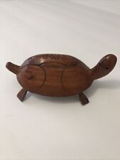 Turtle Wood Hand Carved Sculpture Figurine Jamaica 6x3” Shiny Finish Nice picture