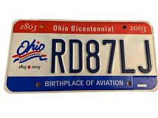 OHIO STATE 1803 BICENTENNIAL 2003 License Plate  Expired picture